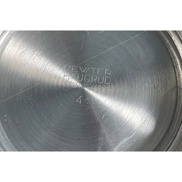 Vintage HAUGRUD NORWAY PEWTER FOOTED BOWL - Picture 5 of 5